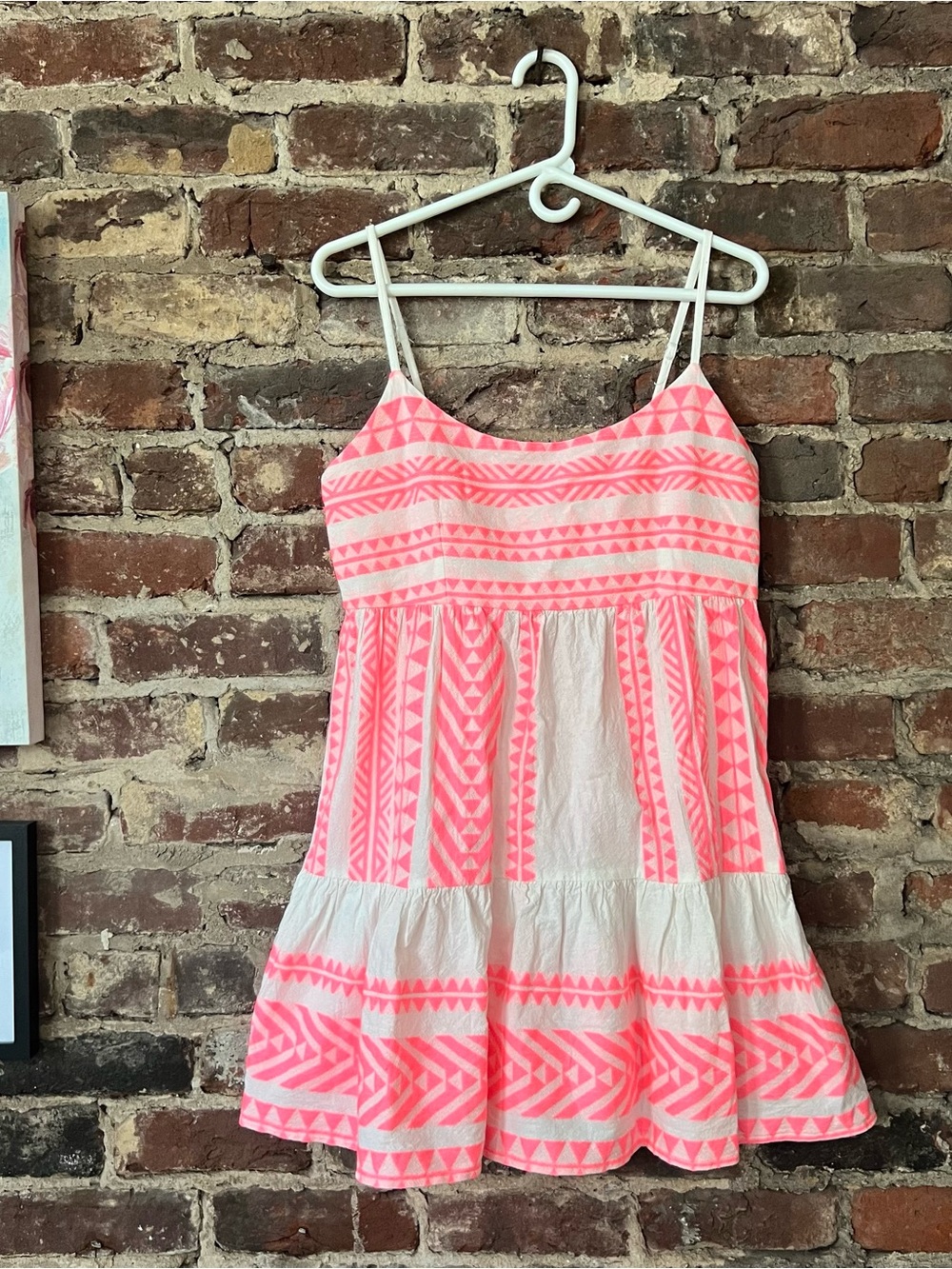 mi ami Neon Pink and White Mini Dress